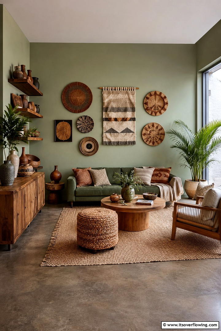 Artisanal Decor and Sage Inspiration - 30 Rustic Sage Green Living Room Ideas for Earthy Elegance
