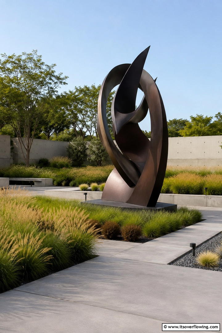 Artistic Garden Sculpturescape - 30 Modern Backyard Ideas to Transform Your Outdoor Oasis