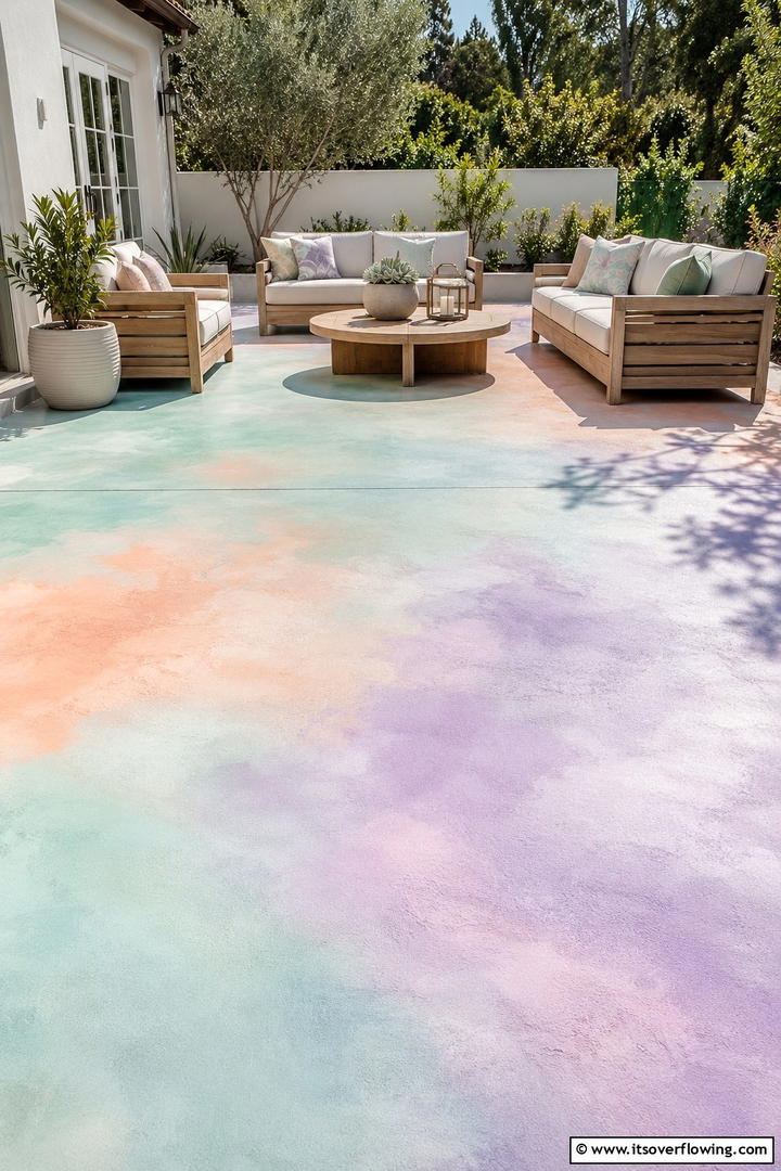Artistic Graffiti Accents - 30 Painted Concrete Patio Ideas for Colorful Outdoor Floors