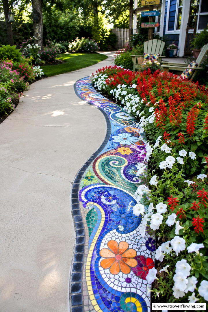 Artistic Mosaic Borders - 30 Modern Garden Edging Ideas to Define Your Outdoor Space