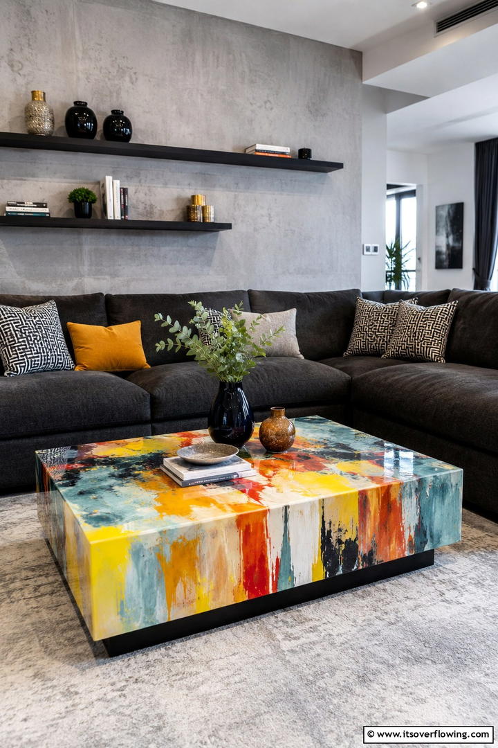 Artistic Painted Coffee Table - 30 Painted Furniture Ideas to Revamp Your Home Décor
