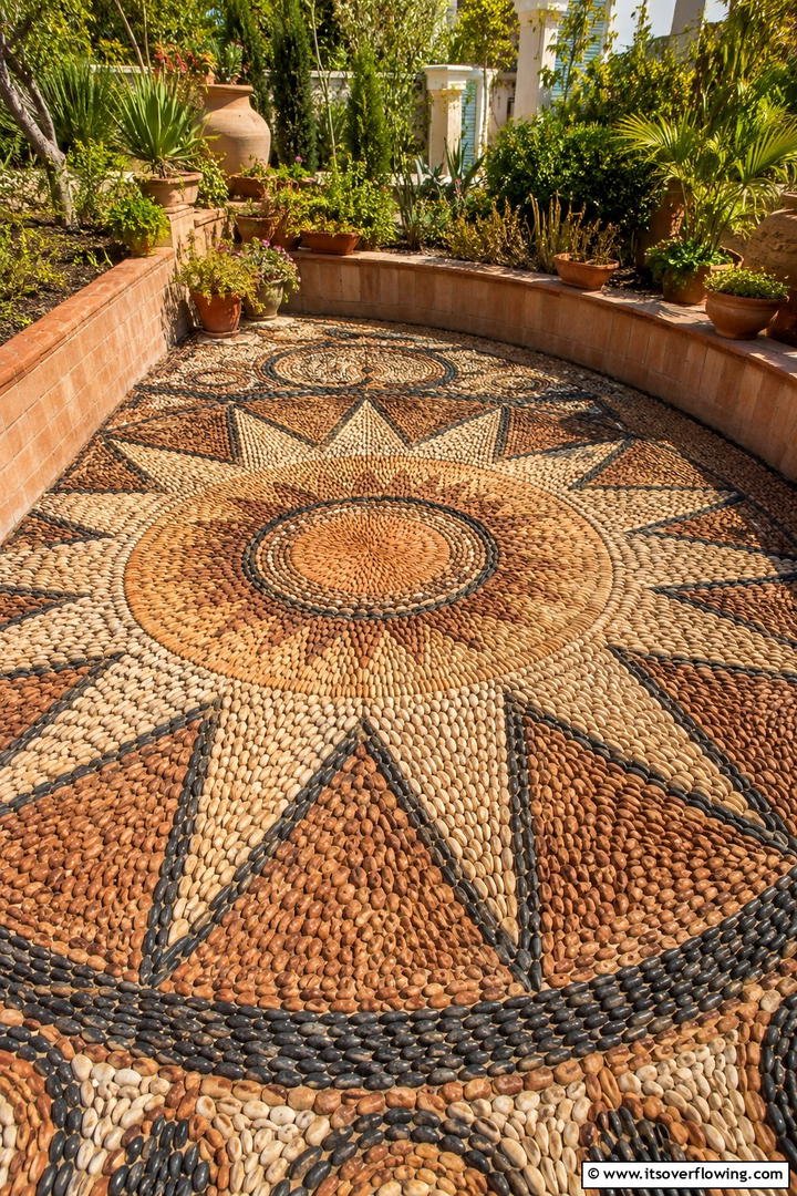 Artistic Stone Mosaic - 30 Stone Garden Ideas for Natural Outdoor Landscaping Designs