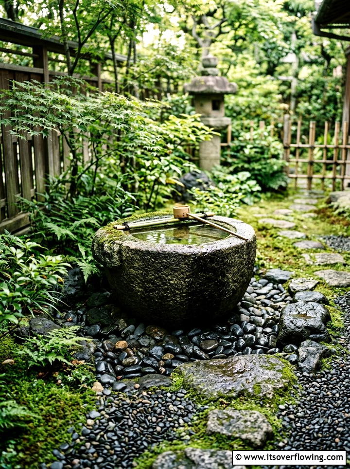 Asian Stone Basin - 25 garden ideas with pots