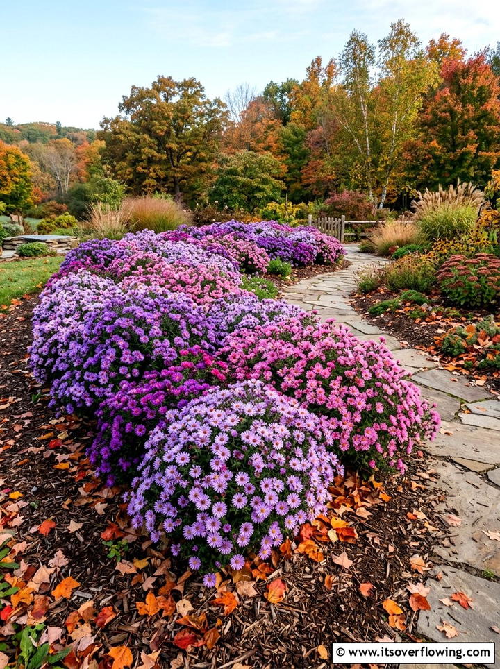 Aster flower bed - 25 garden ideas for clay soil