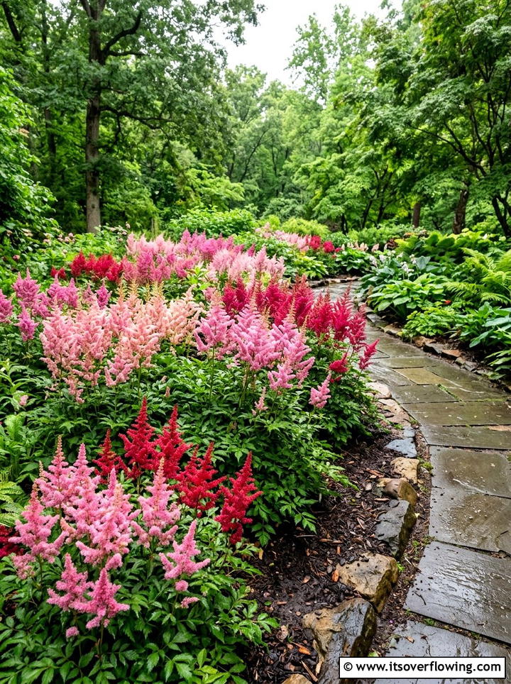 Astilbe Garden - 25 garden design ideas with woodland plants