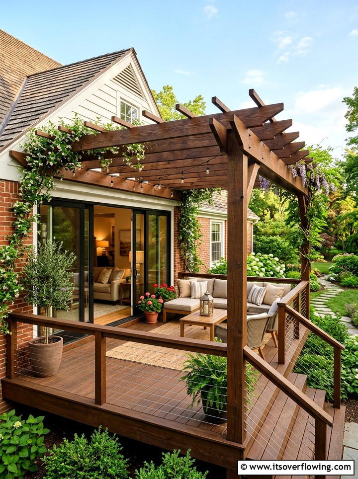 Attached Pergola Over Deck - 25 backyard ideas with pergola