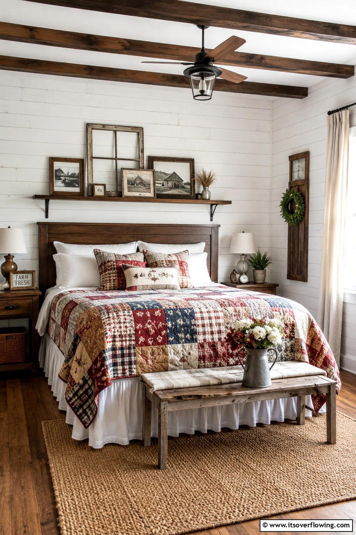 Authentic Farmhouse Details - 30 Rustic Bedroom Ideas to Create a Warm and Inviting Space