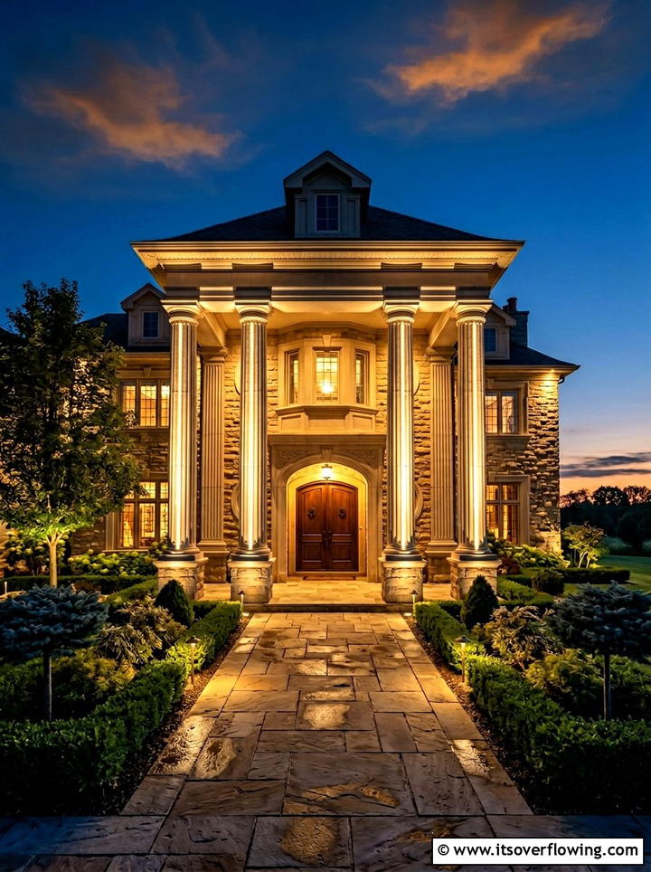 Automated column lighting - 25 front porch ideas with smart lighting