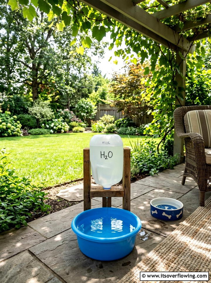 Automatic Pet Waterer - 25 recycled garden ideas with milk jugs