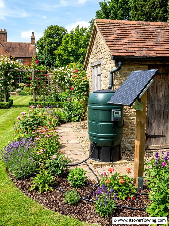 Automatic Rain Barrel Watering System - 25 backyard ideas with rain barrel setup