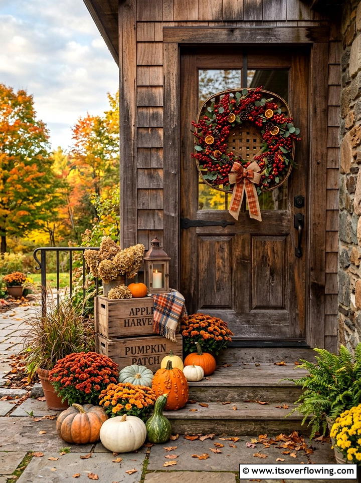 Autumn Berry Decor - 25 front porch ideas with seasonal wreaths