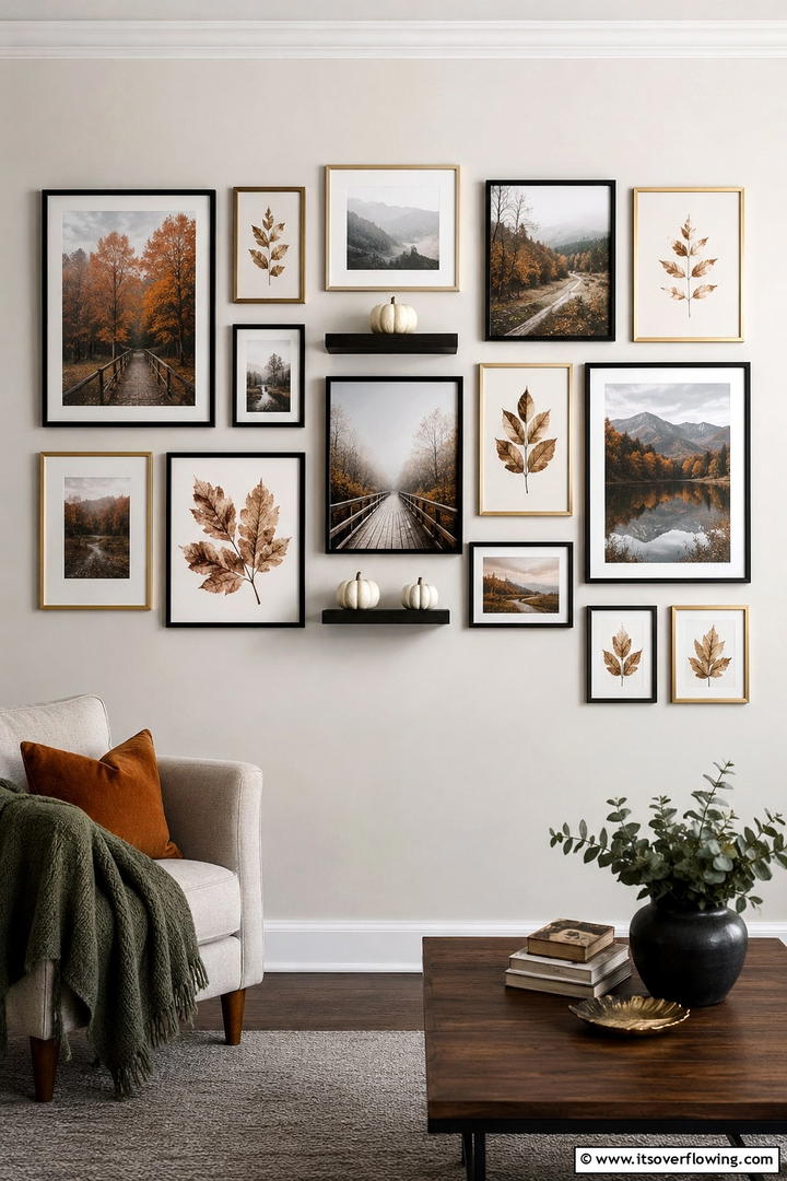 Autumn Gallery Wall Creation - 50 Fall Decor Ideas for A Cozy Seasonal Refresh at Home