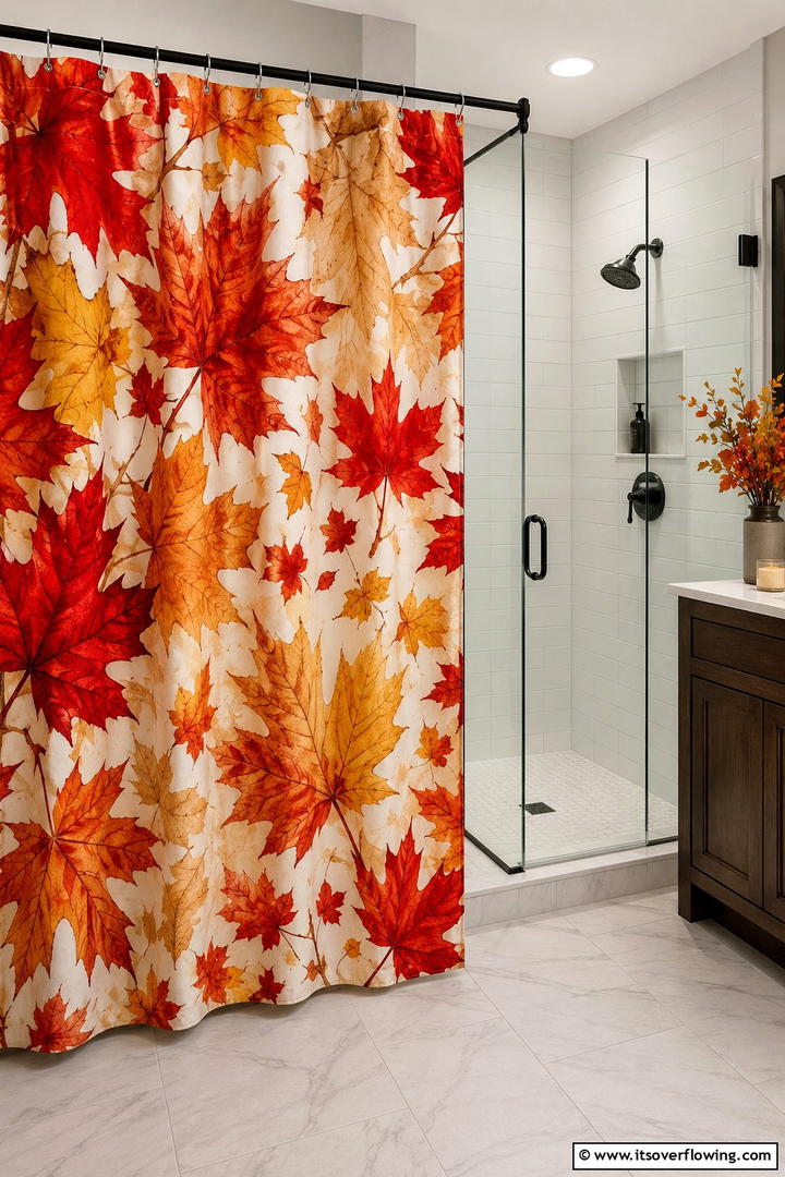 Autumn Leaf Shower Curtain - 50 Fall Bathroom Decor Ideas Roundup- Timeless Tips