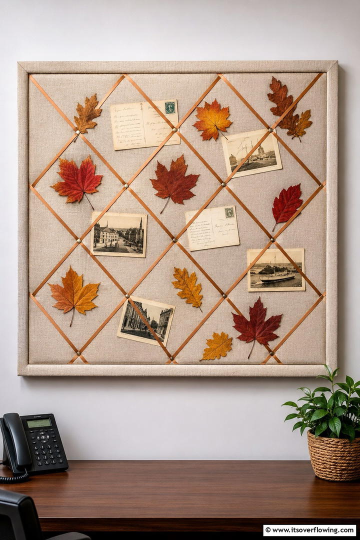 Autumn Office Memory Board - 50 Fall Office Decor Ideas for A Sleek, Calm Workspace