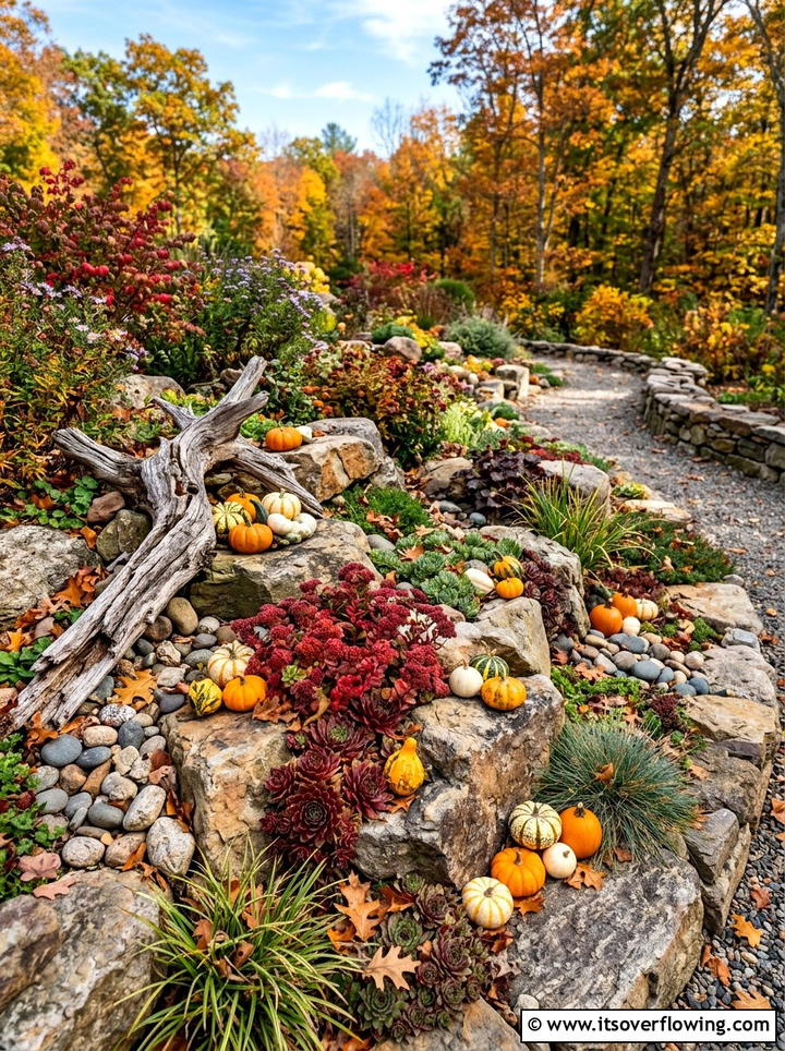 Autumn Rock Garden - 25 garden decor ideas with fall decor