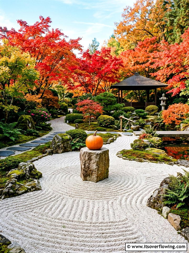 Autumn Zen Garden - 25 garden decor ideas with fall decor