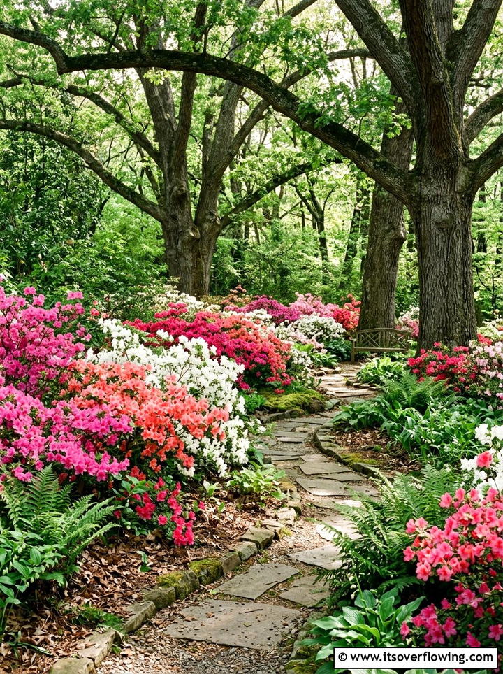 Azalea Shade Garden - 25 garden design ideas with low maintenance shrubs