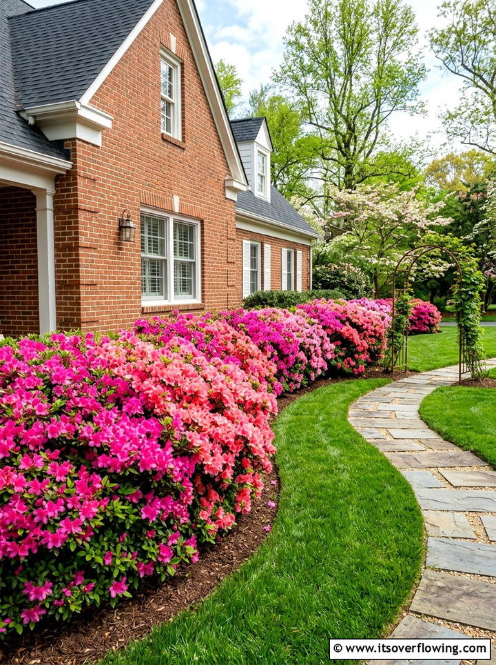 Azalea Spring Border - 25 backyard ideas with border plants