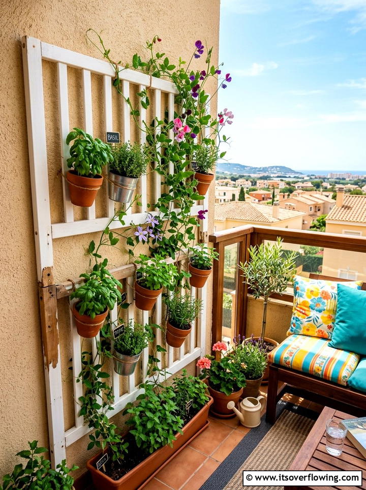 Baby Crib Rail Trellis - 25 upcycled garden ideas with trellis walls