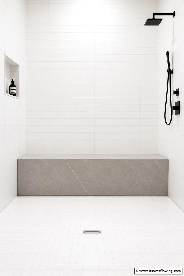 Backless Minimalist Bench - 30 Shower Bench Ideas for Functional Bathroom Designs