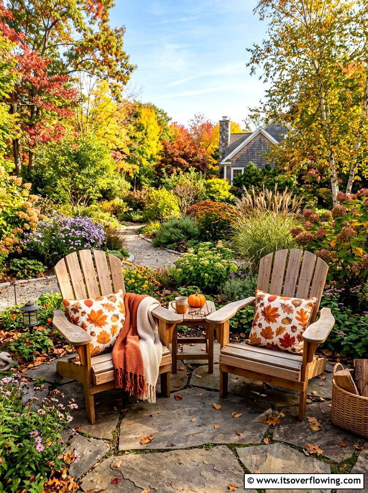 Backyard Adirondack chairs - 25 backyard ideas for fall gatherings