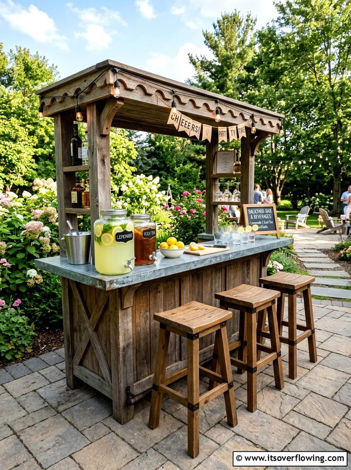 Backyard Beverage Bar - 25 garden ideas for family gatherings