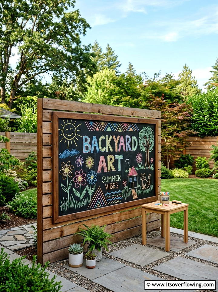 Backyard Chalkboard Wall - 25 garden design ideas for play areas