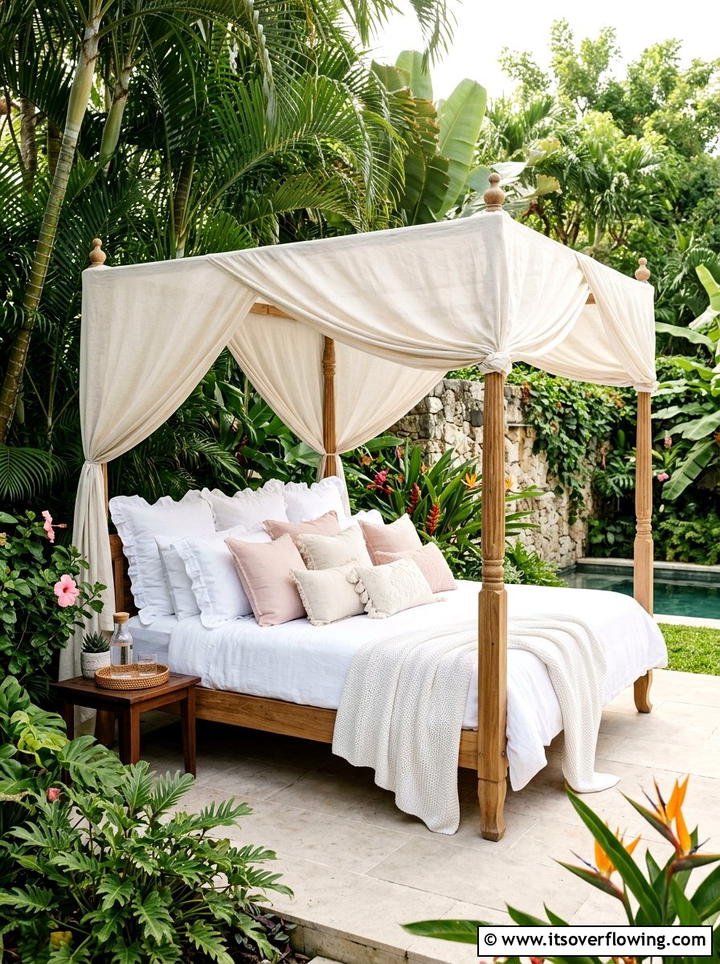 Backyard Daybed Setup - 25 backyard decorating ideas with pillows