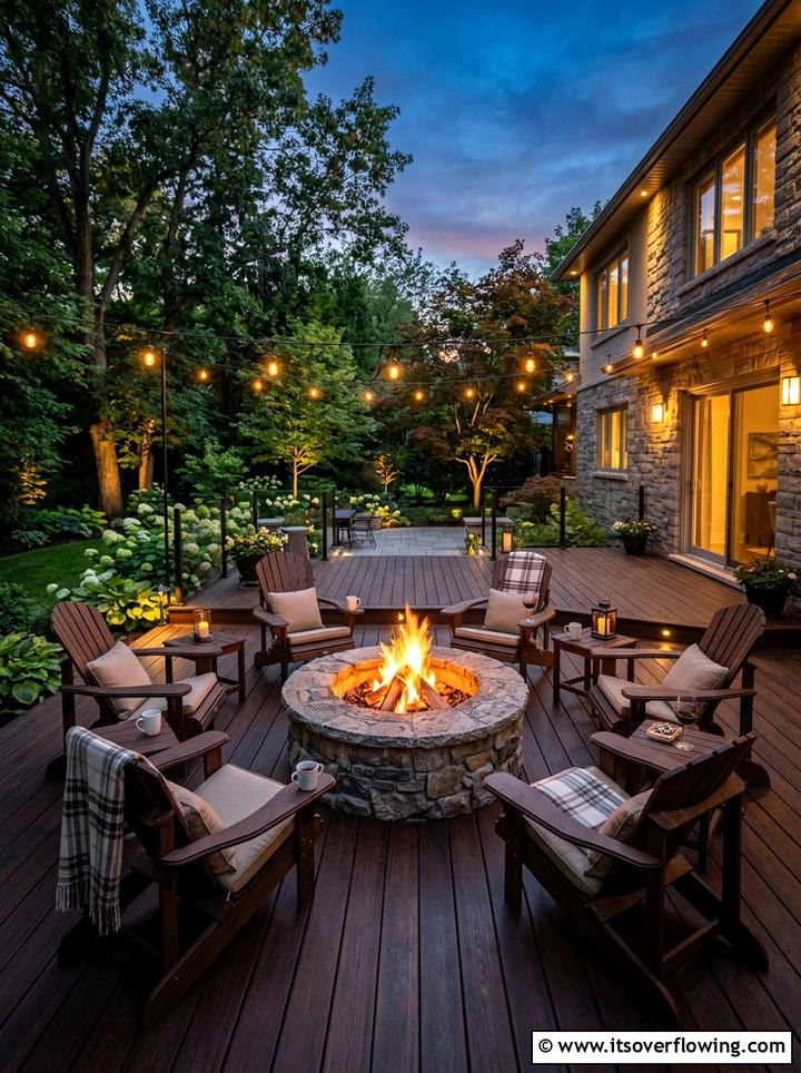 Backyard Deck With Fire Pit - 25 backyard ideas with deck