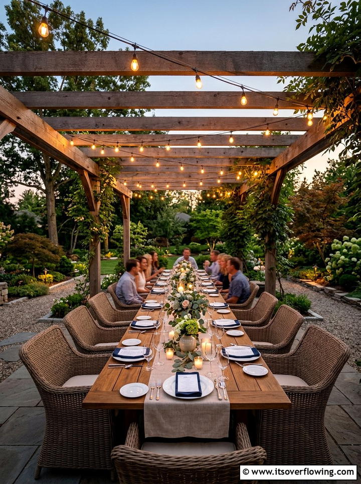 Backyard Dining Area String Lights - 25 backyard decorating ideas with pergola string lights