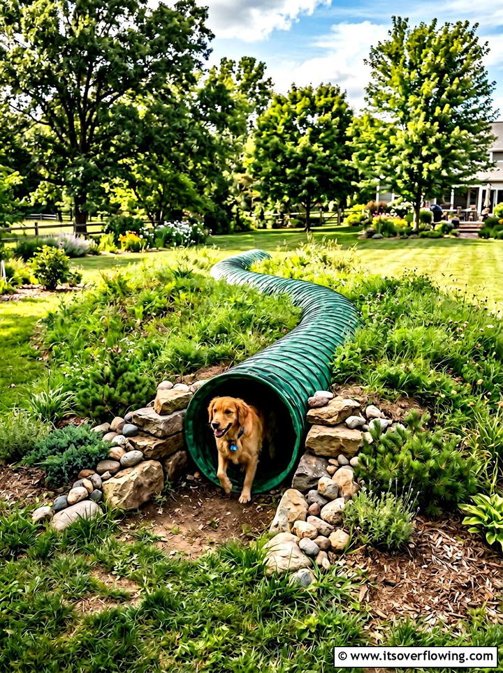 Backyard Dog Tunnel - 25 backyard ideas for dogs