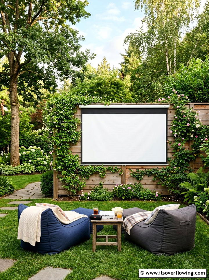 Backyard Fence Projector Screen - 25 backyard ideas with projector screen