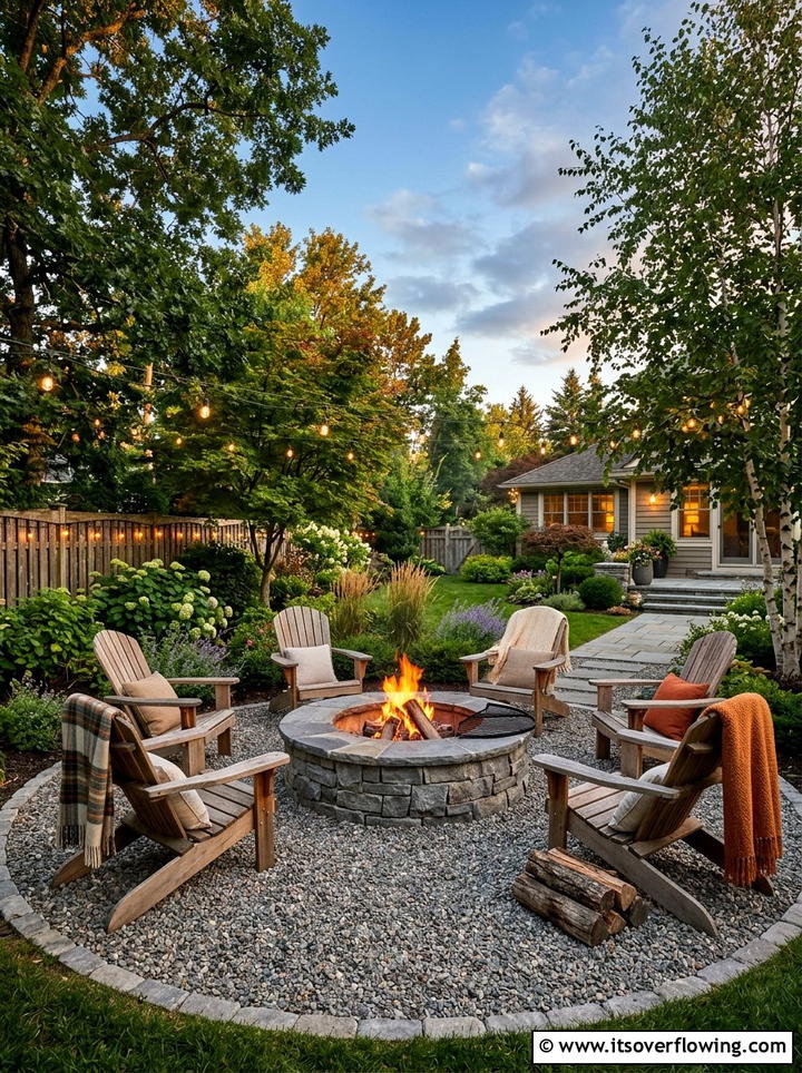 Backyard Fire Pit - 25 garden decor ideas with boho accents
