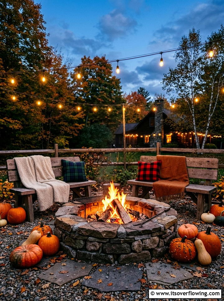 Backyard Fire Pit Fall - 25 garden decor ideas with fall decor