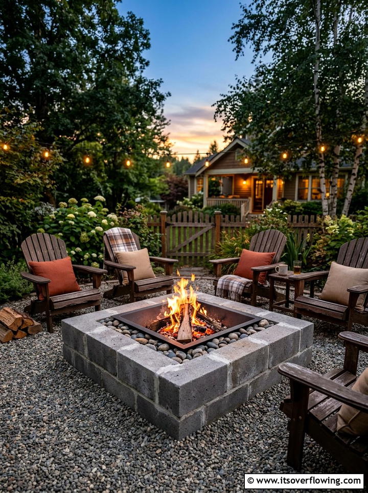 Backyard Fire Pit With Stones - 25 cheap garden ideas with cinder blocks