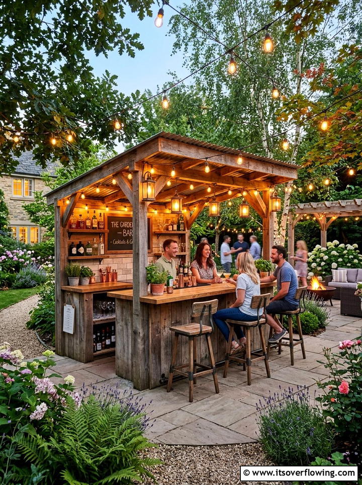 Backyard Garden Bar - 25 upcycled garden ideas with old fence boards