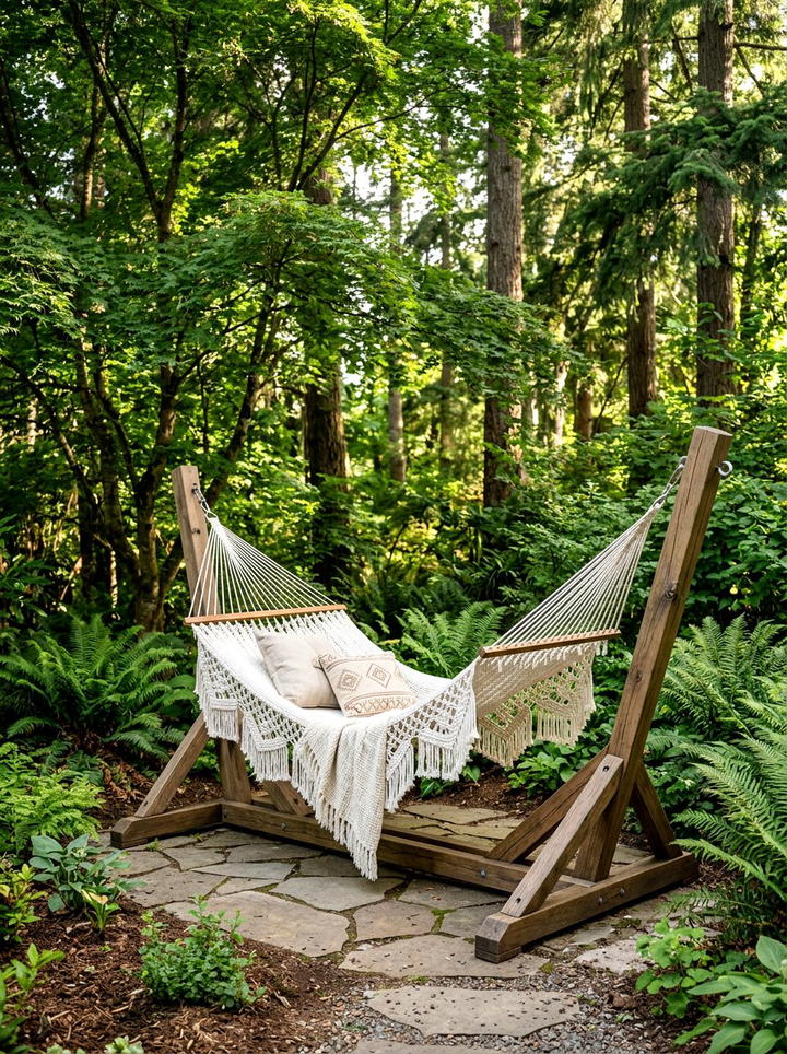 Backyard Hammock Stand - 25 backyard decorating ideas on a budget