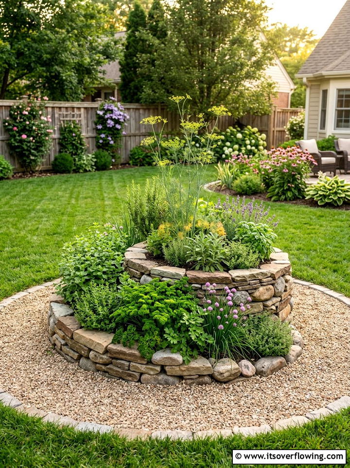 Backyard Herb Spiral - 25 creative garden ideas with spiral herb beds