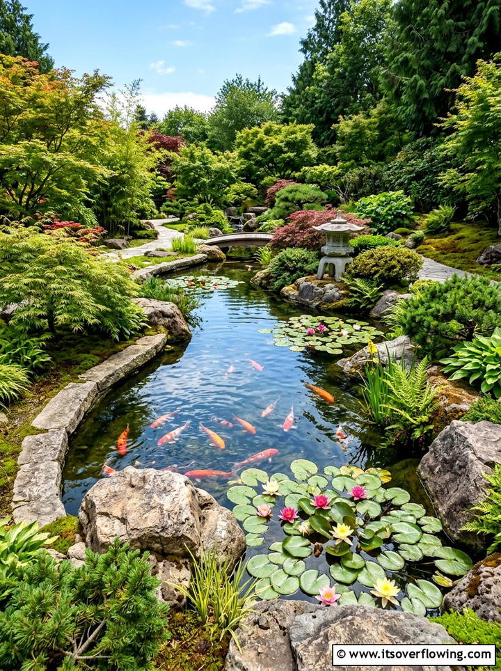 Backyard Koi Pond - 25 garden decor ideas for zen gardens
