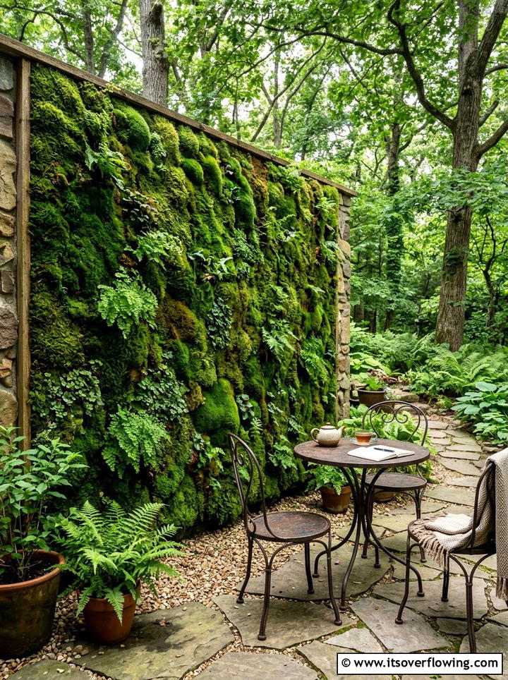 Backyard Moss Wall - 25 backyard ideas with living wall
