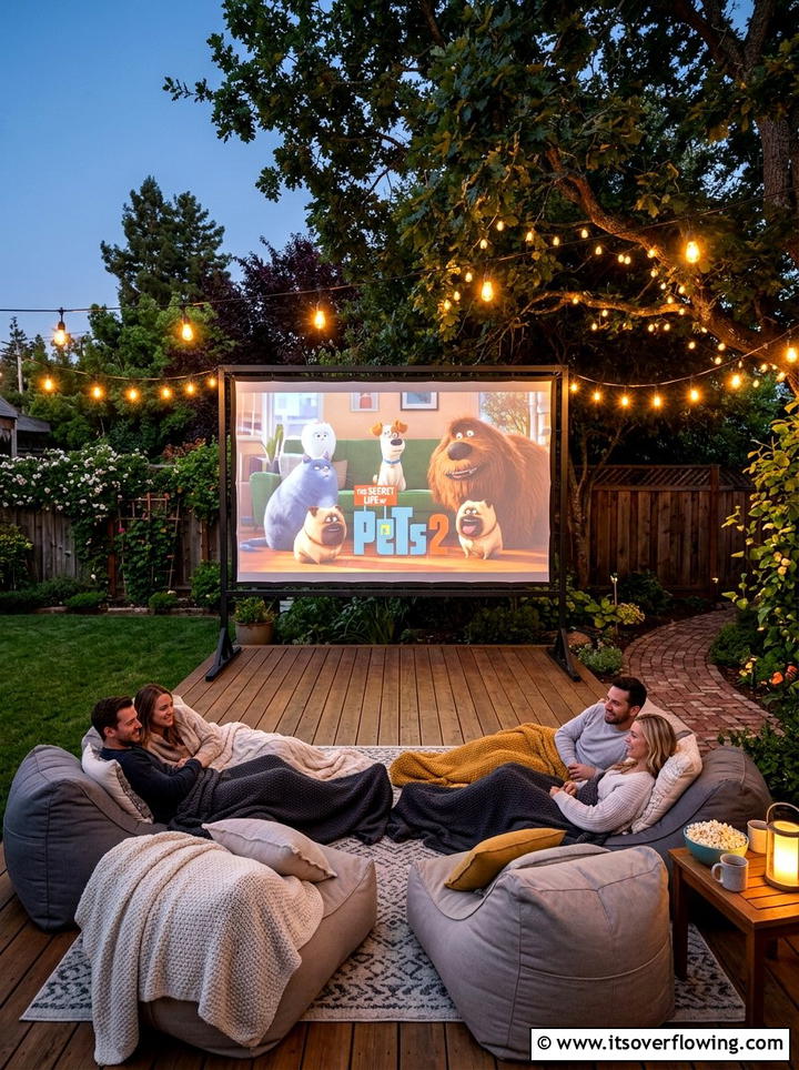 Backyard Movie Screen - 25 backyard ideas with play area