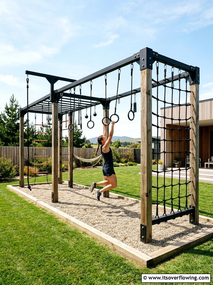 Backyard Ninja Warrior Course - 25 backyard ideas with play area