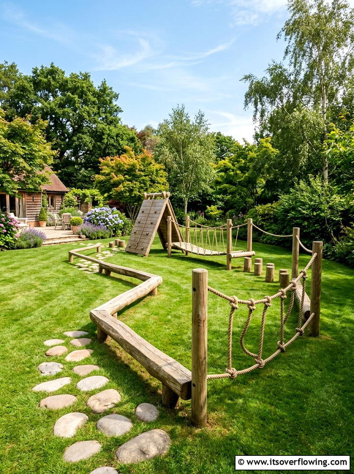 Backyard Obstacle Course - 25 backyard ideas with play area