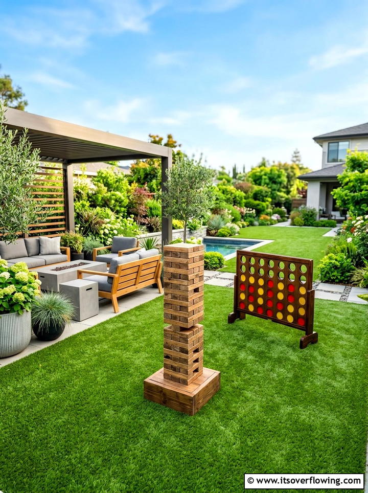 Backyard Oversized Yard Games - 25 backyard decorating ideas with family friendly setup