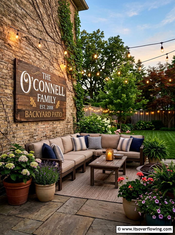 Backyard Patio Sign - 25 creative garden ideas with personalized signs