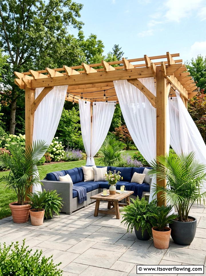 Backyard Pergola With Curtains - 25 garden design ideas for reading nooks