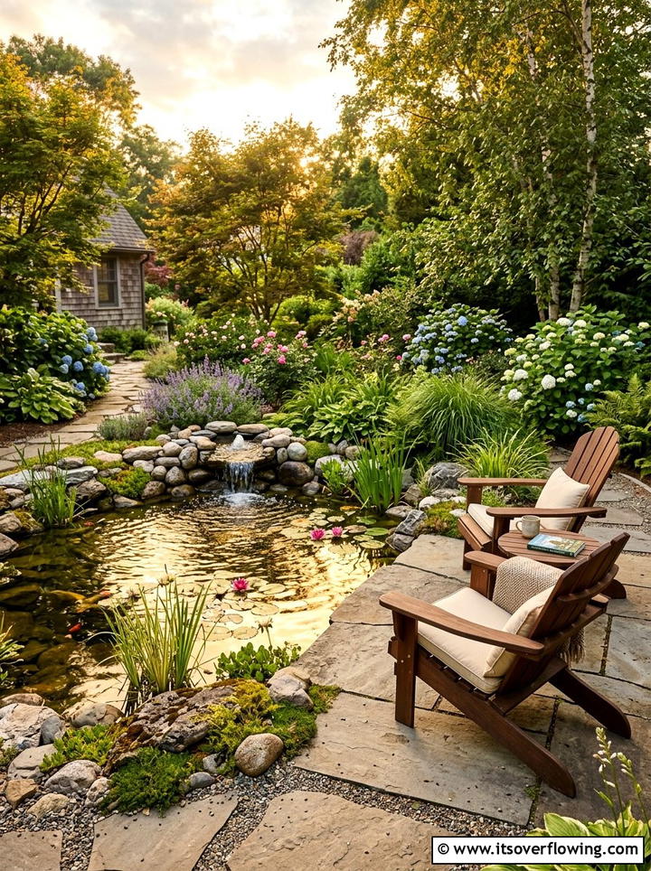 Backyard Pond With Seating - 25 garden ideas with pond
