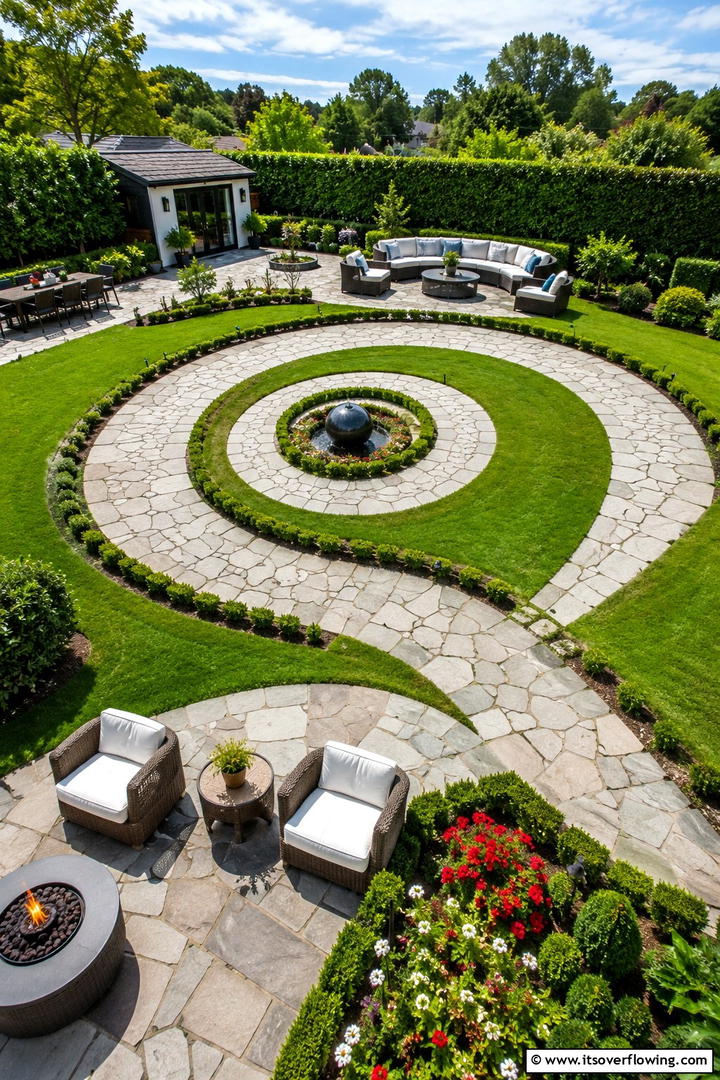 Backyard Spiral Escape - 30 Spiral Garden Design Ideas for Unique Outdoor Layouts