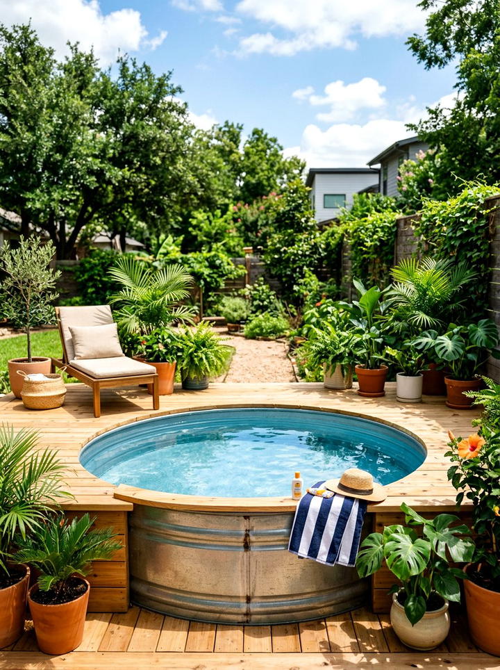 Backyard Stock Tank Pool - 25 backyard decorating ideas on a budget
