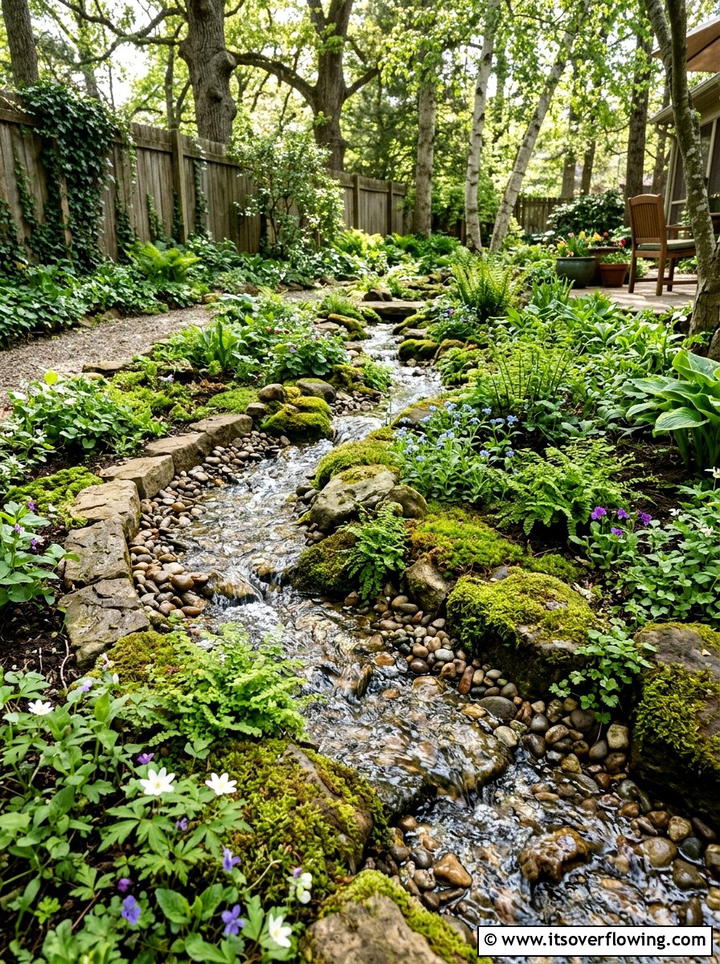 Backyard Stream Water Feature - 25 backyard decorating ideas with mini fountains